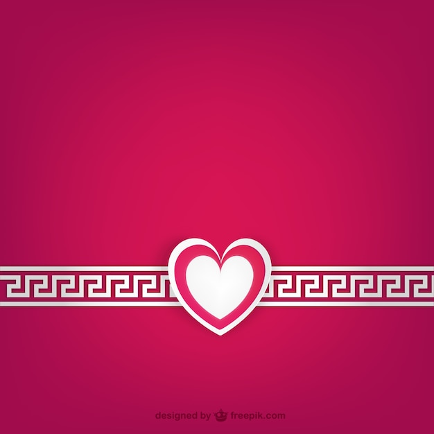 White and fuchsia valentine's card