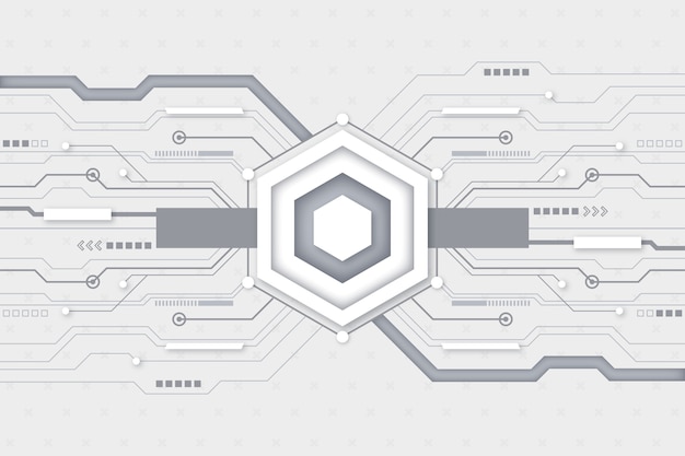 無料ベクター 白い未来技術の壁紙