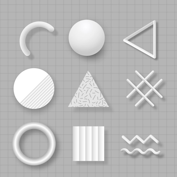 Free Vector white geometric memphis social banner set vector
