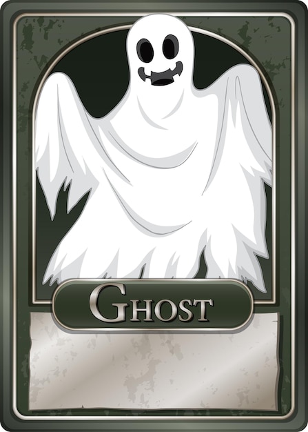 White ghost character game card template