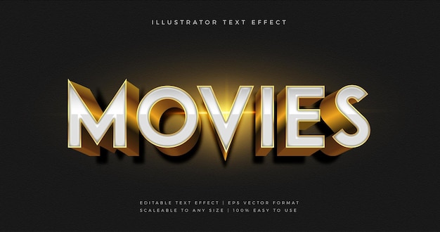 White glossy movies theme text font effect