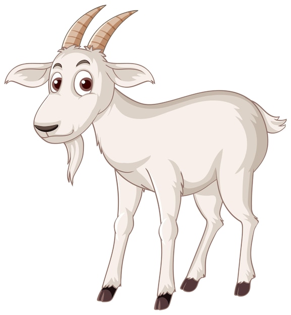 Free vector a white goat cartoon character