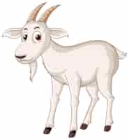 Free vector a white goat cartoon character