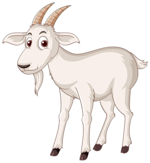 A white goat cartoon character