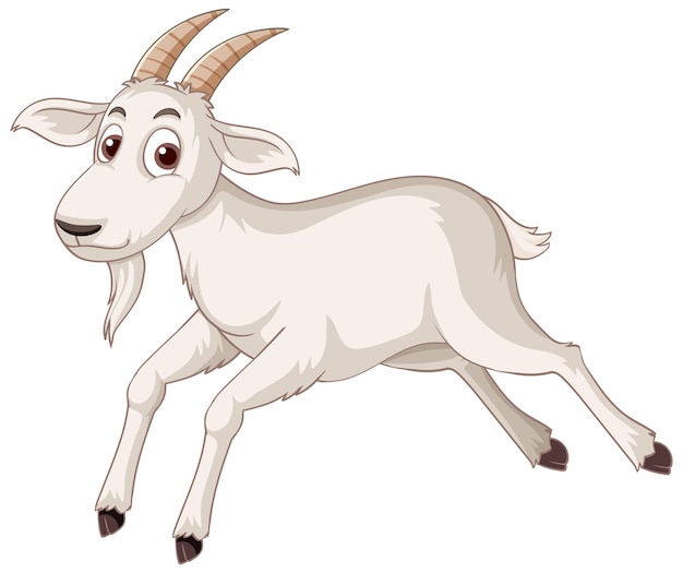 Free vector a white goat cartoon character