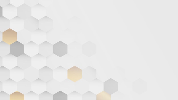 Free vector white and gold hexagon pattern background