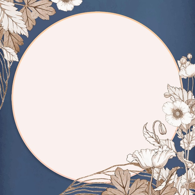 White golden ornate flower frame background