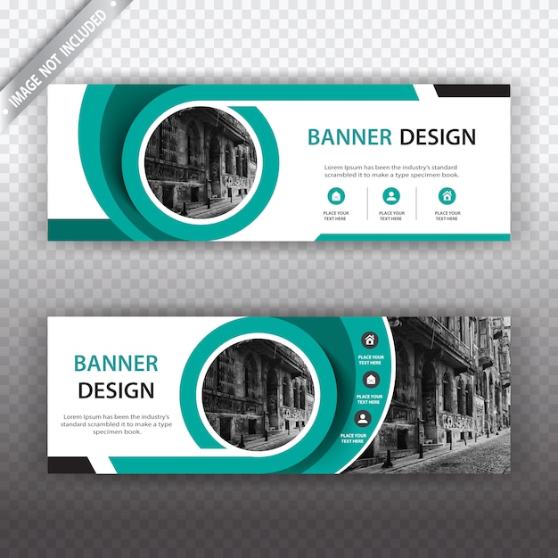 White and green banner design