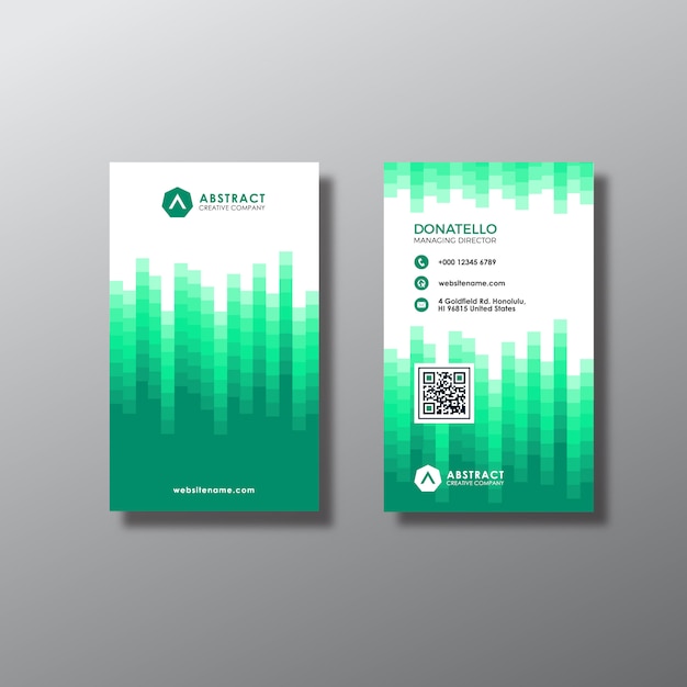 Free vector white and green business card