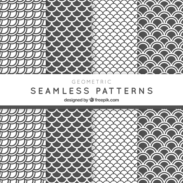 Free vector white and grey archs patterns pack