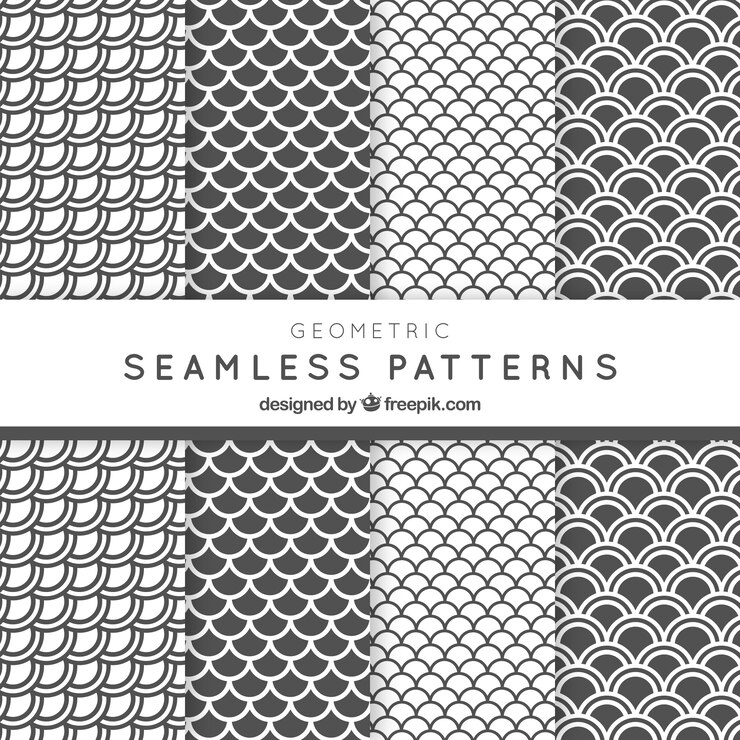 Free Vector white and grey archs patterns pack