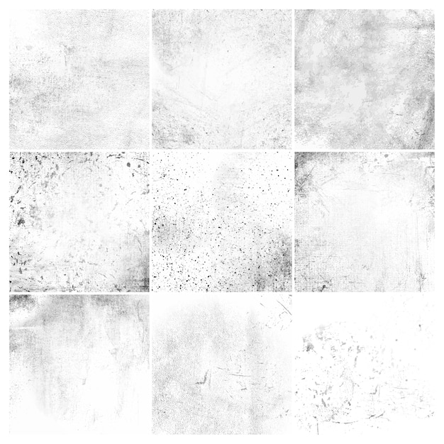 White grunge distressed texture set