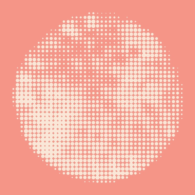 ピンクの背景イラストベクトルの白いハーフトーンコロナウイルス