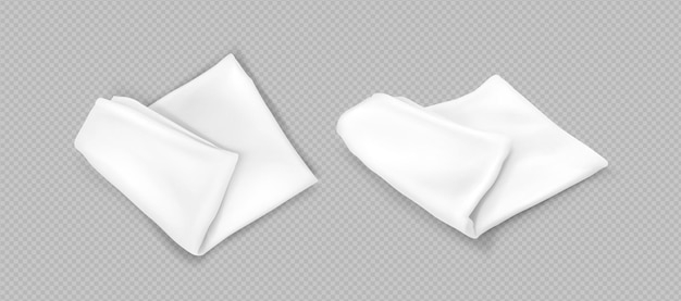 Бесплатное векторное изображение Белый платок макет сложенного кухонного полотенца