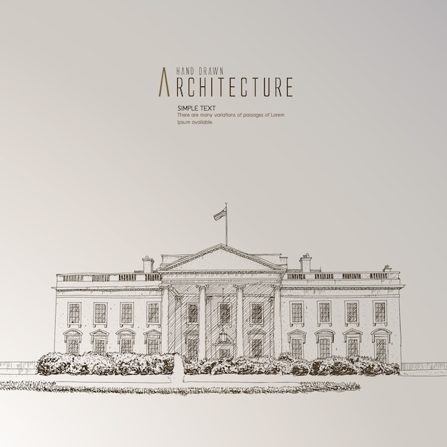 The white house hand drawn