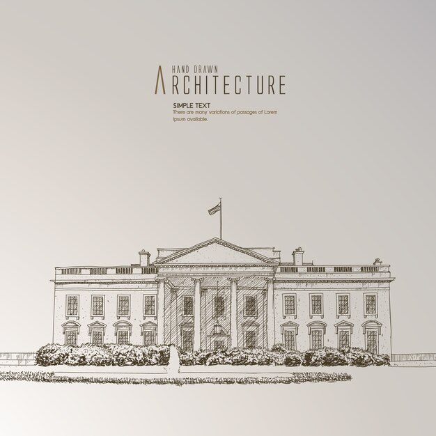 The white house hand drawn