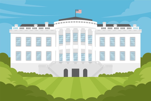 Free vector white house illustration in flat design