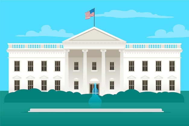 White house illustration in flat design