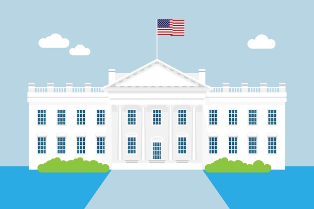 Free vector white house illustration in flat design