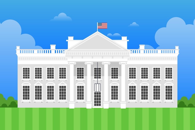 Free vector white house illustration in flat design