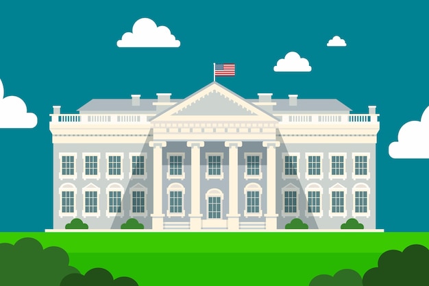 Free vector white house illustration in flat design