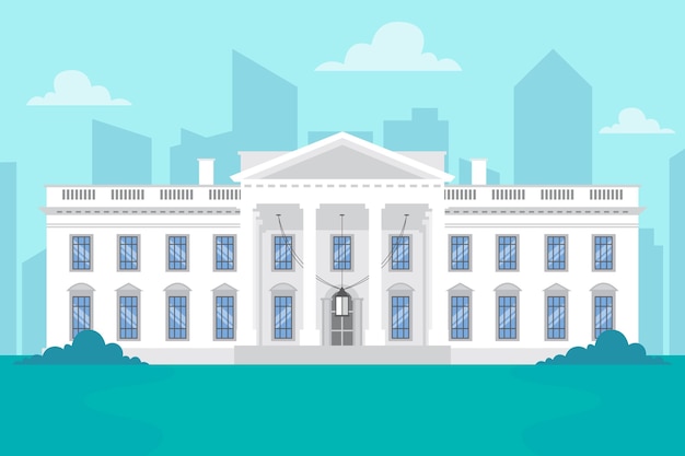 Free vector white house illustration in flat design