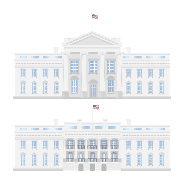 Free vector the white house on white background american government