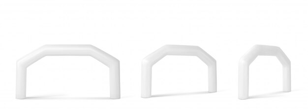 White inflatable arch for sport events and ads