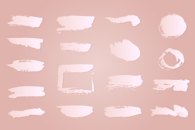 White ink brush strokes collection