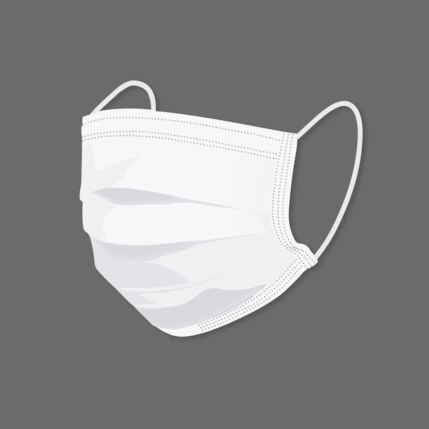 Free vector white isolated facemask