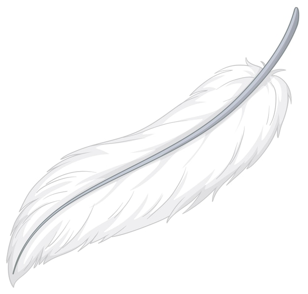 Free vector white isolated feather cartoon