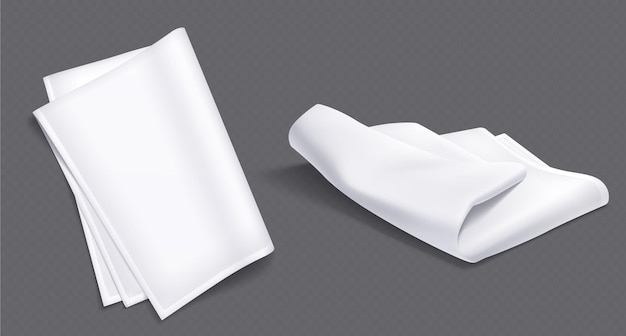 Бесплатное векторное изображение Белое кухонное полотенце, ткань, салфетка, скатерть