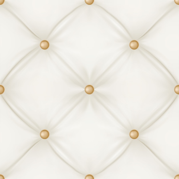 White leather upholstery seamless pattern background.