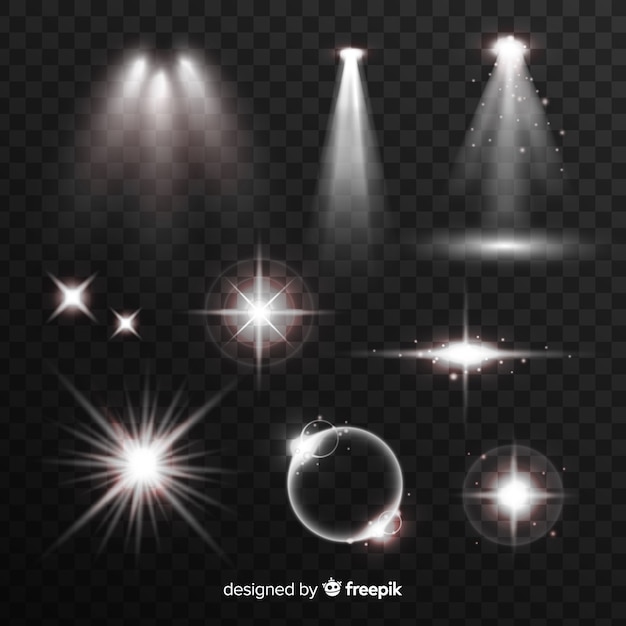 White light effect collection Free Vector