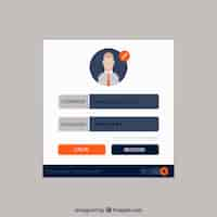 Free vector white login form with avatar