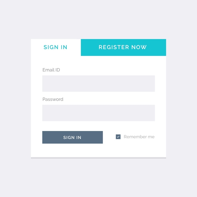White login template on a gray background
