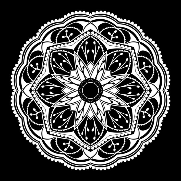 White mandala pattern on white background