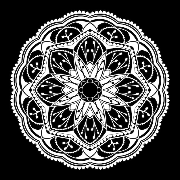 White mandala pattern on white background