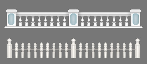 White marble balustrade, stone railing for balcony