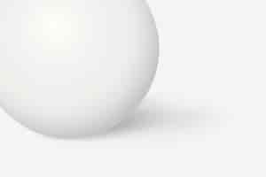 Free vector white minimal background, 3d sphere, geometric shape vector