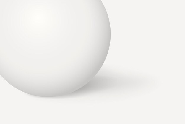 white minimal background, 3d sphere, geometric shape vector