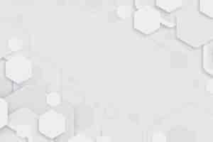 Free vector white minimal hexagons background