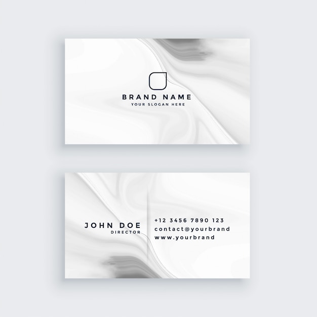 White modern marble style business card