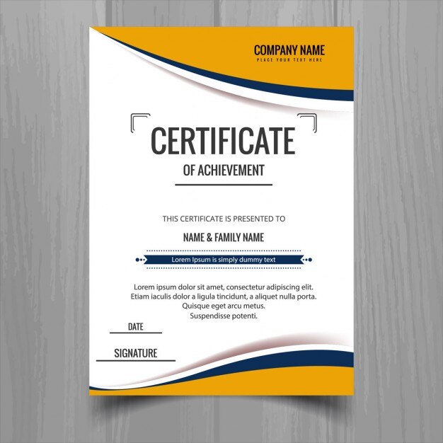 white and orange certificate