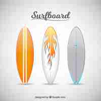 Free vector white and orange surfboards