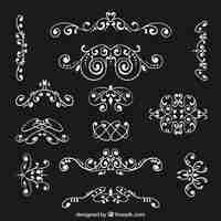 Free vector white ornamental decoration pack