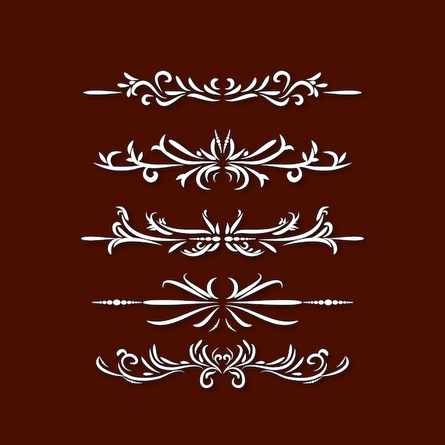 Free vector white ornamental elements collection