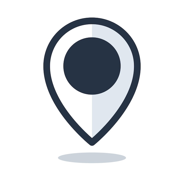 White Outlined Location Pin