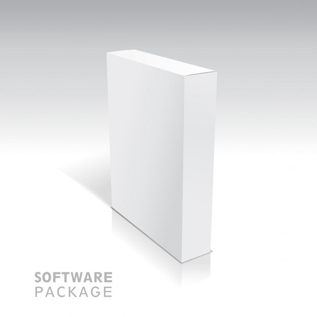 Free Vector white package cardboard box