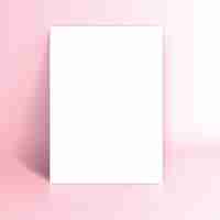 Free vector white paper lean at pink studio room